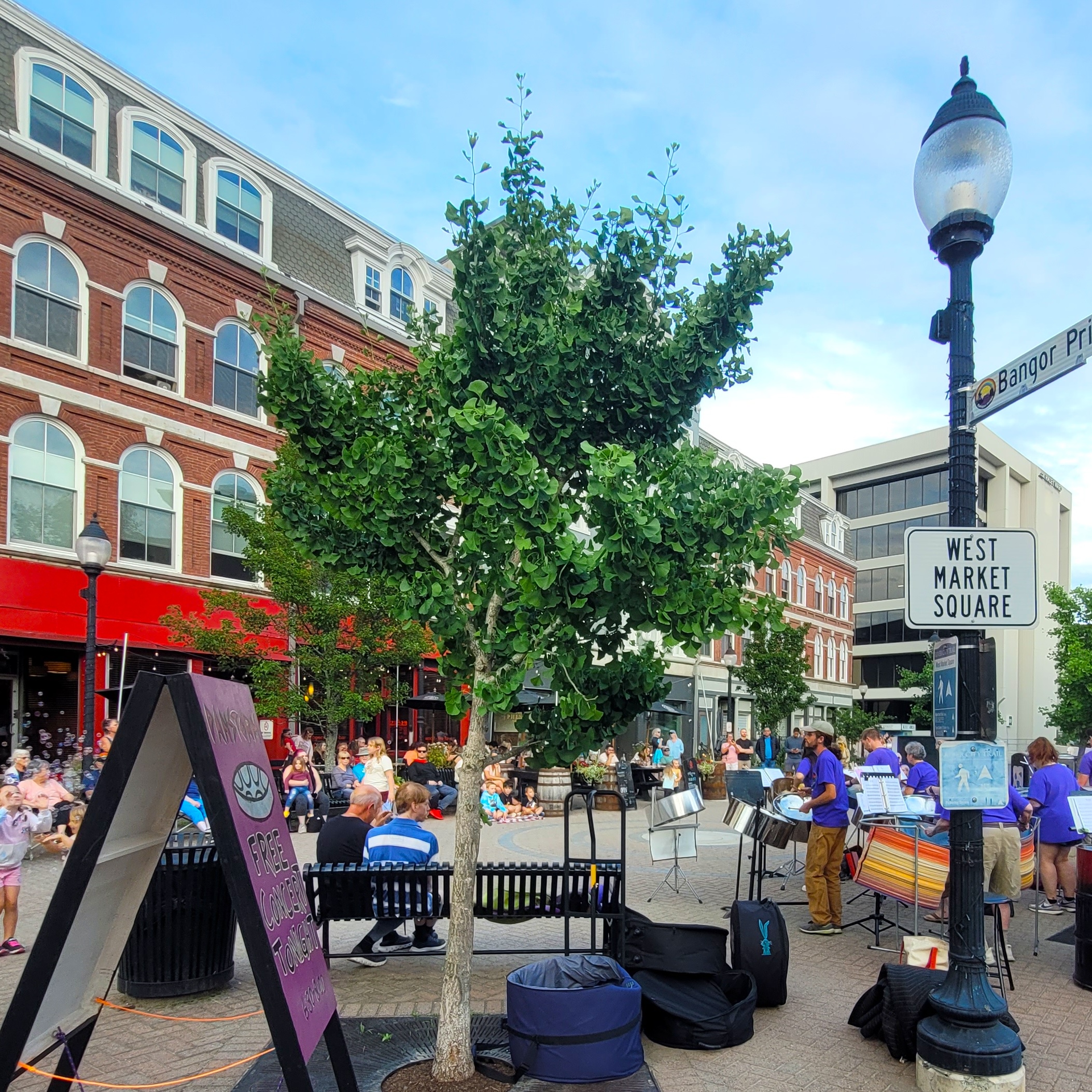 PanStorm plays in West Market Square, Bangor